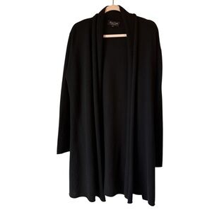 Claudia Nichole Classic Black 100% Cashmere Cardigan Duster, XL